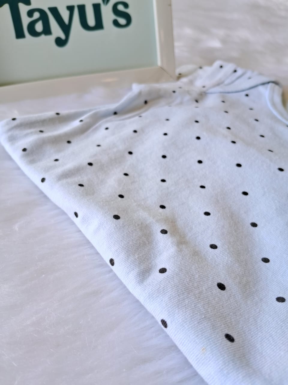Cotton Romper-dot pattern-Blue