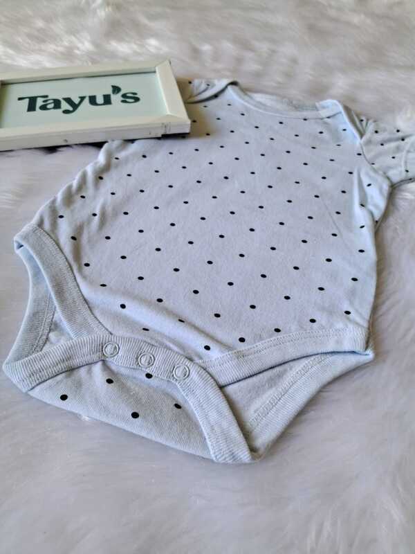Cotton Romper-dot pattern-Blue