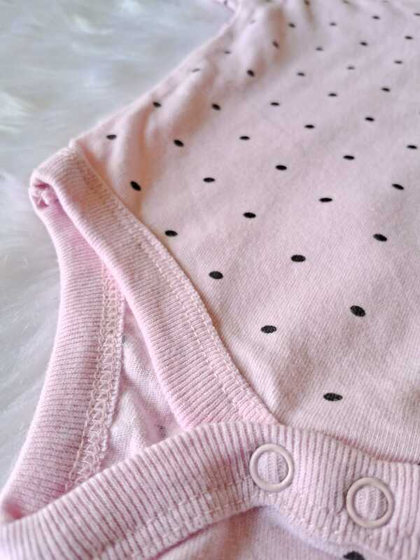 Baby Cotton Romper-Dot pink