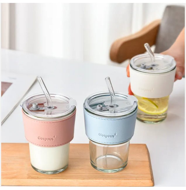 Glass Straw Mug