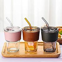 Glass Straw Mug