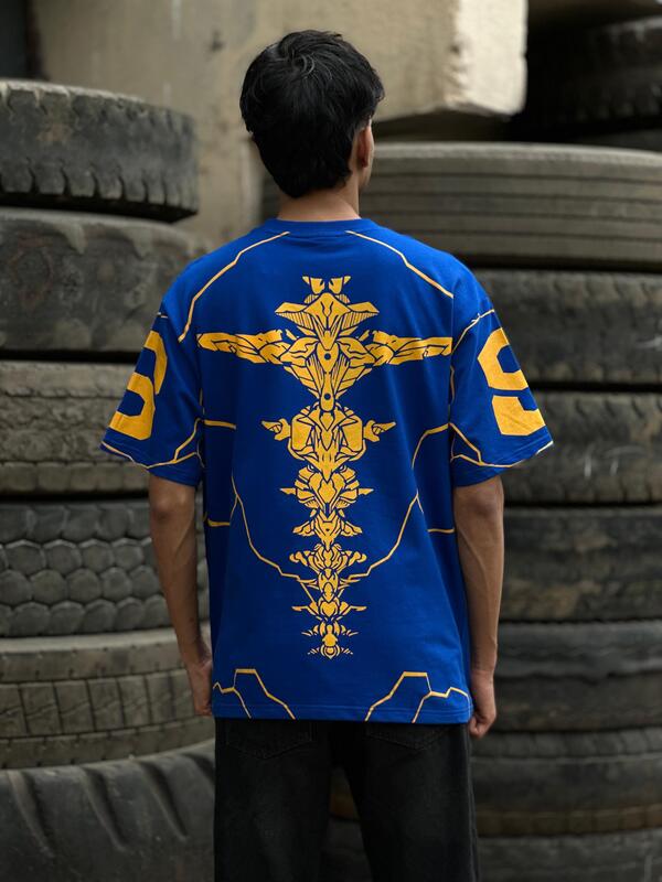 Royal blue spine oversized tee