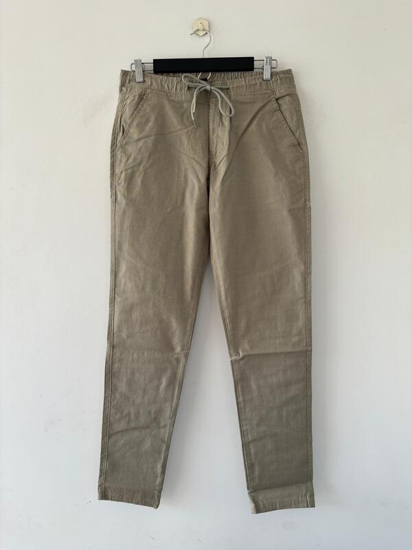 Dusty olive linen pants