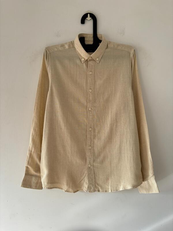 Stone beige linen shirt
