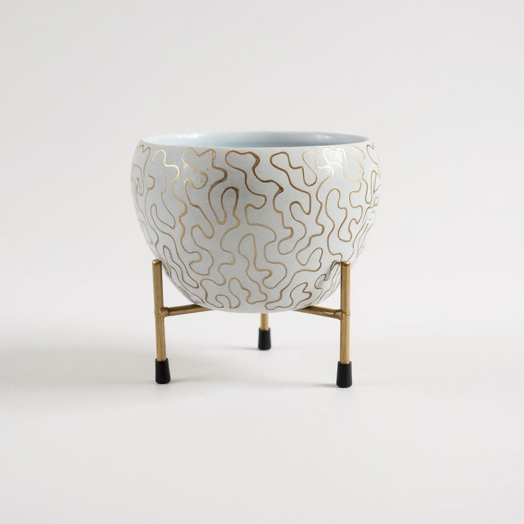 White & Gold Abstract