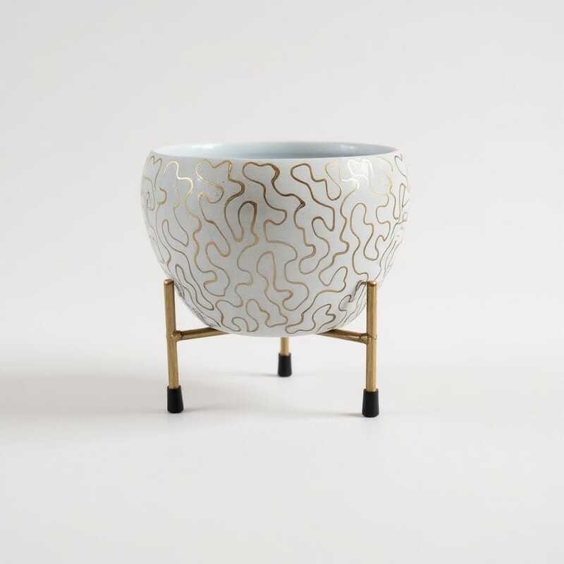 White & Gold Abstract