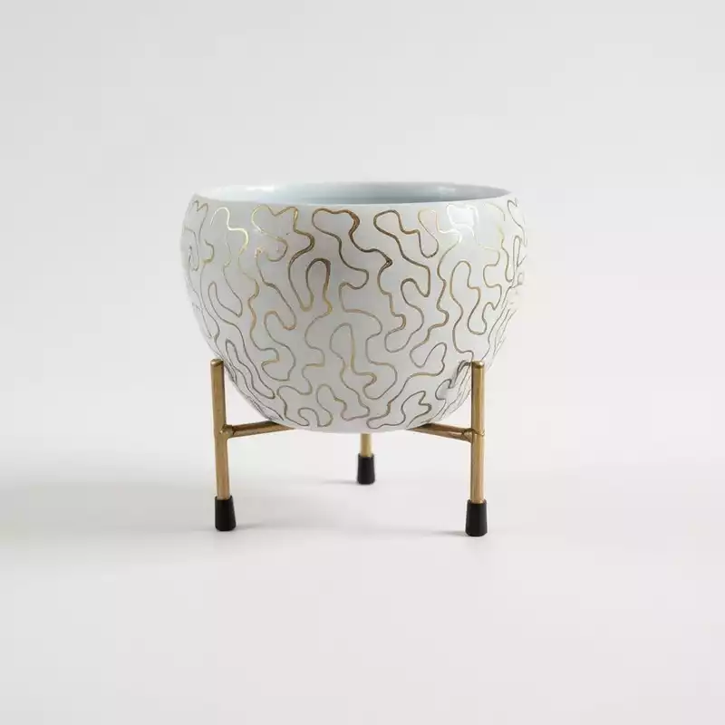 White & Gold Abstract