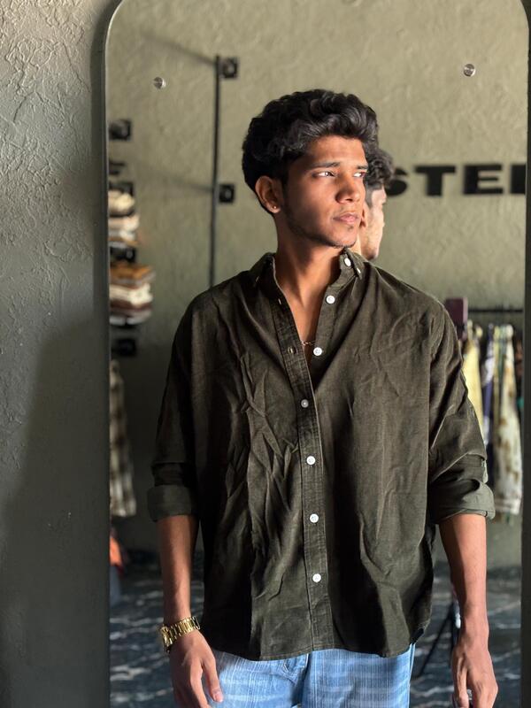 Forest green corduroy shirt