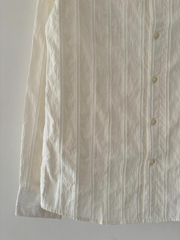 Crystal white textured shirt