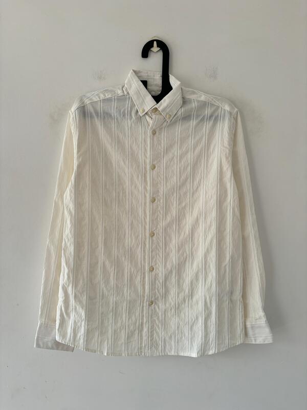 Crystal white textured shirt