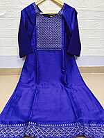 Satin Kurti Embroidered Straight Kurta