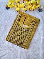 Tissue Silk Kurti Yellow