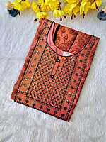 Tissue Silk Kurti Orange Red