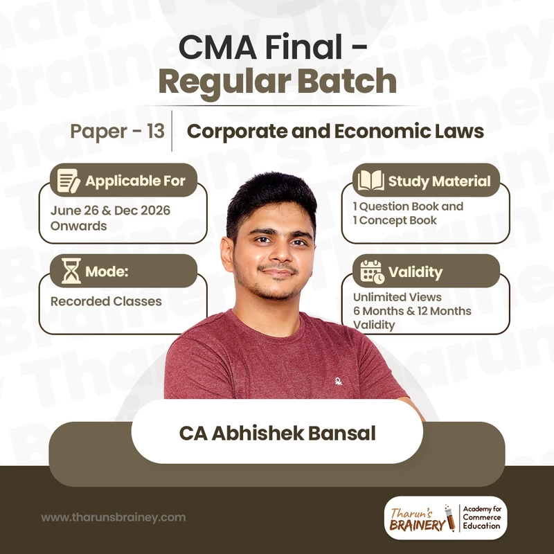 CMA Final – Paper 13: Corporate and Economic Laws | Regular Batch