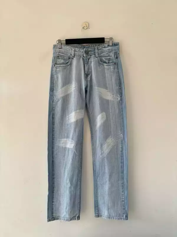 Sky blue rugged straight fit