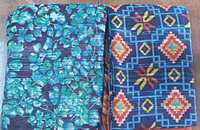 Georgette Two Sarees Blue Colour and Red Colour Combo