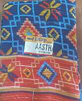 Georgette Two Sarees Blue Colour and Red Colour Combo