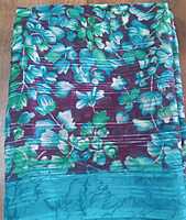 Georgette Two Sarees Blue Colour and Red Colour Combo