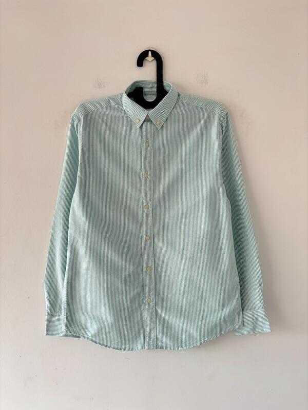 Sea green oldmoney stripes shirt
