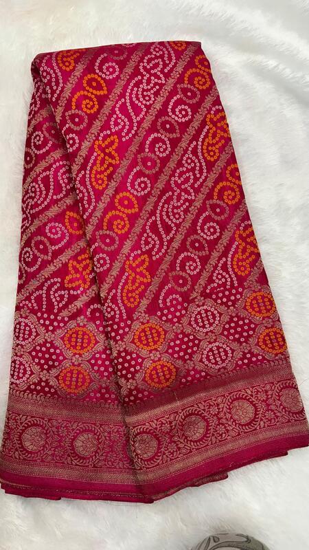 Banarasi Russian Crepe with Bandini Weaving