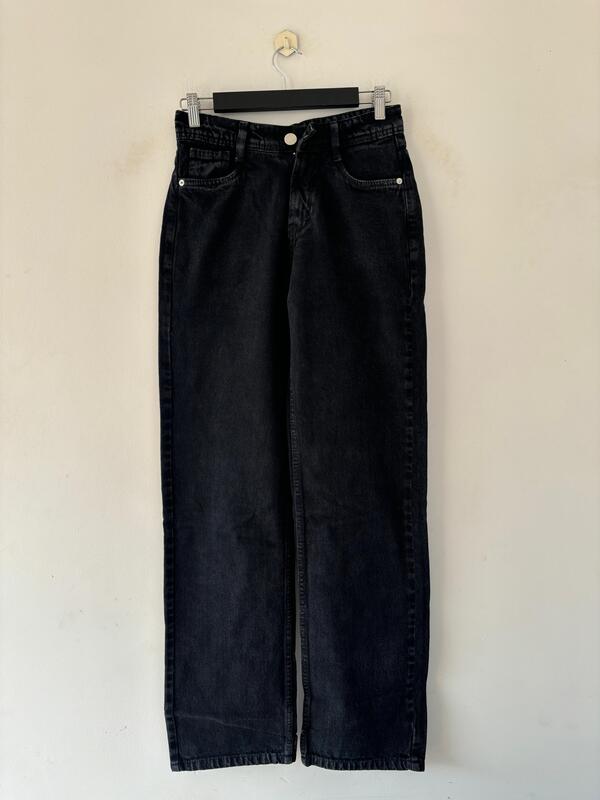 Black faded straight fit jean