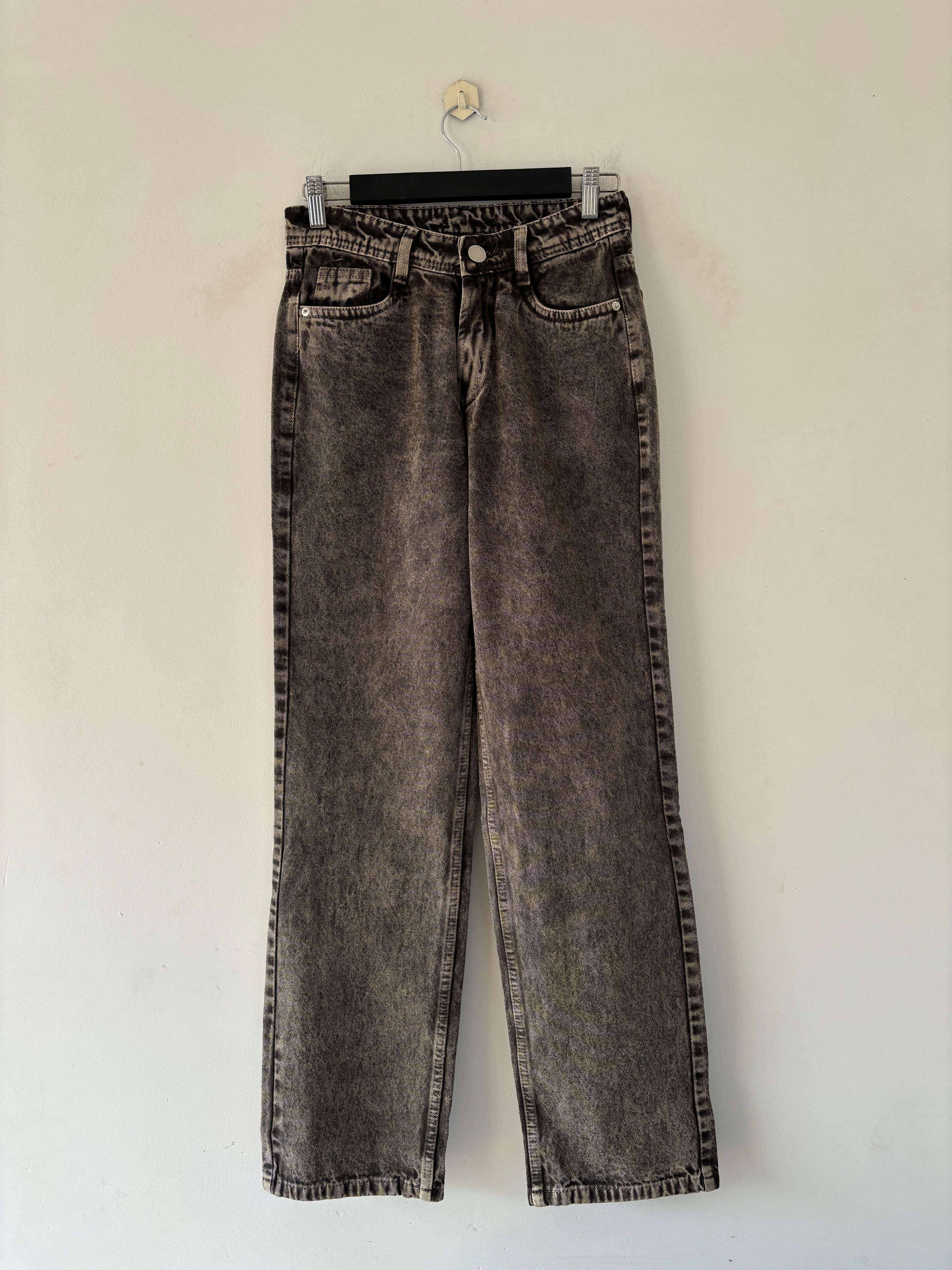 Brown faded straight fit jean