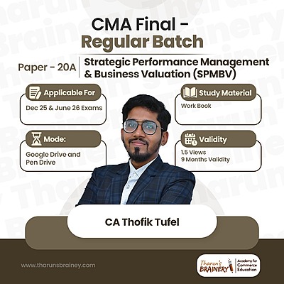 CMA Final β Strategic Performance Management & Business Valuation (SPMBV) | Regular Batch