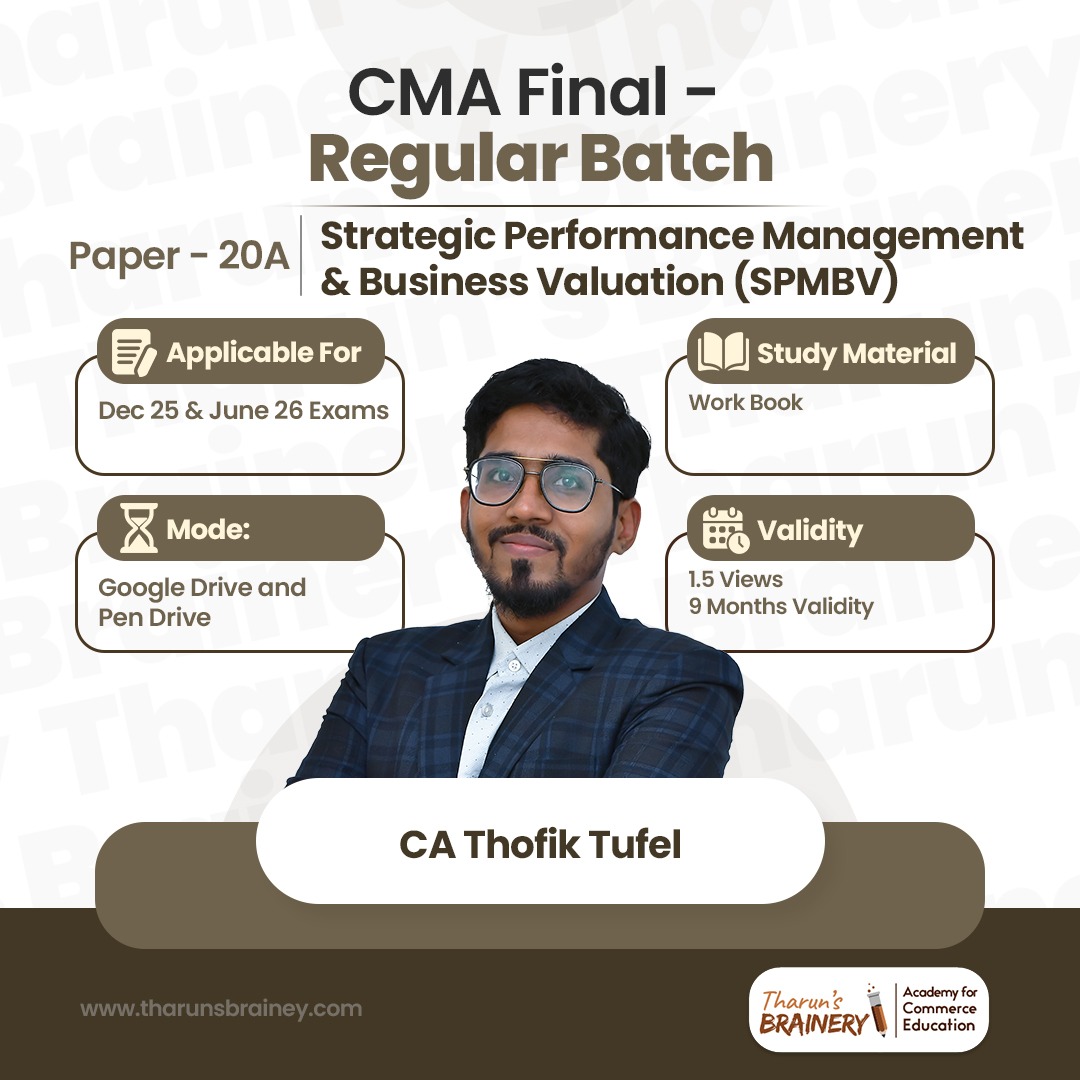 CMA Final – Strategic Performance Management & Business Valuation (SPMBV) | Regular Batch