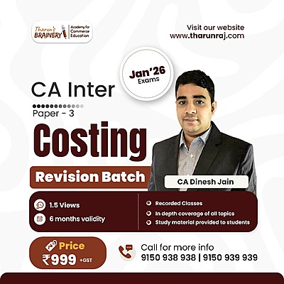 CA Inter β Paper 3: Cost Accounting | Revision Batch