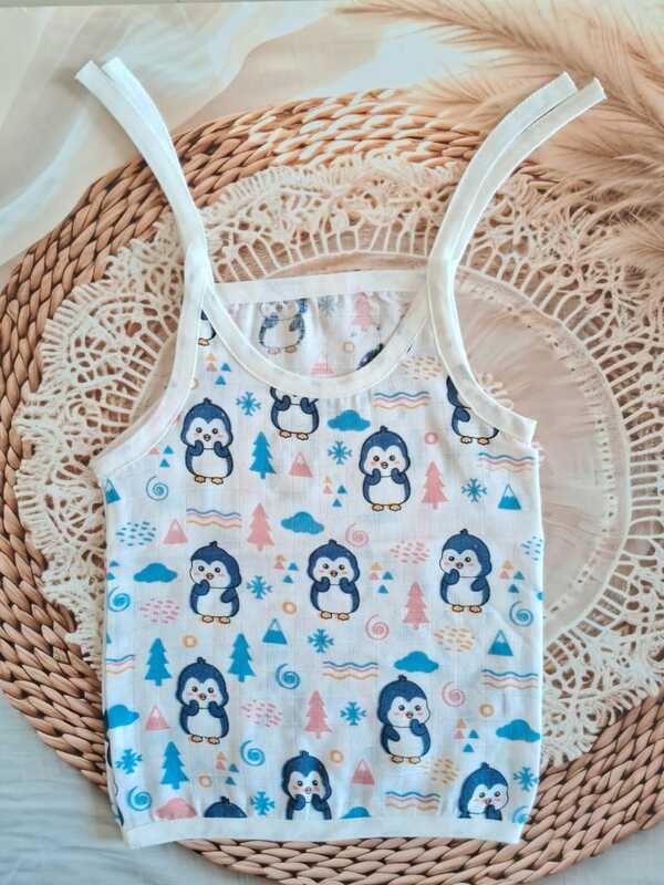 Muslin Knot Jabla 3-6 Months -Penguins