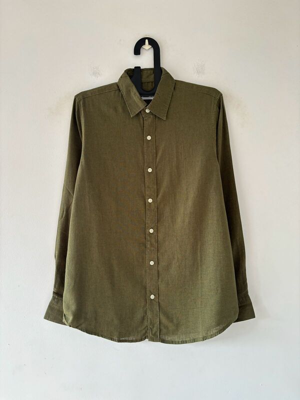 Olive luxe linen shirt