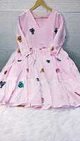 Mul Cotton Butterfly Frock Pink