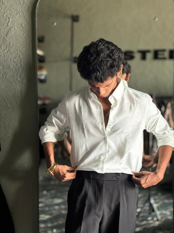 Pure white self-designer shirt