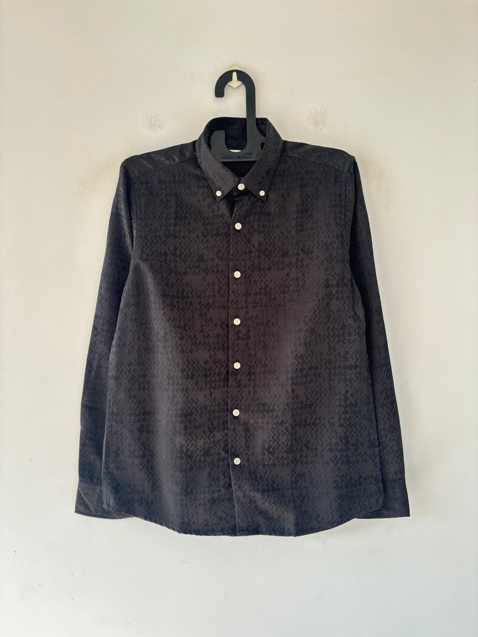 Obsidian black self-designer shirt