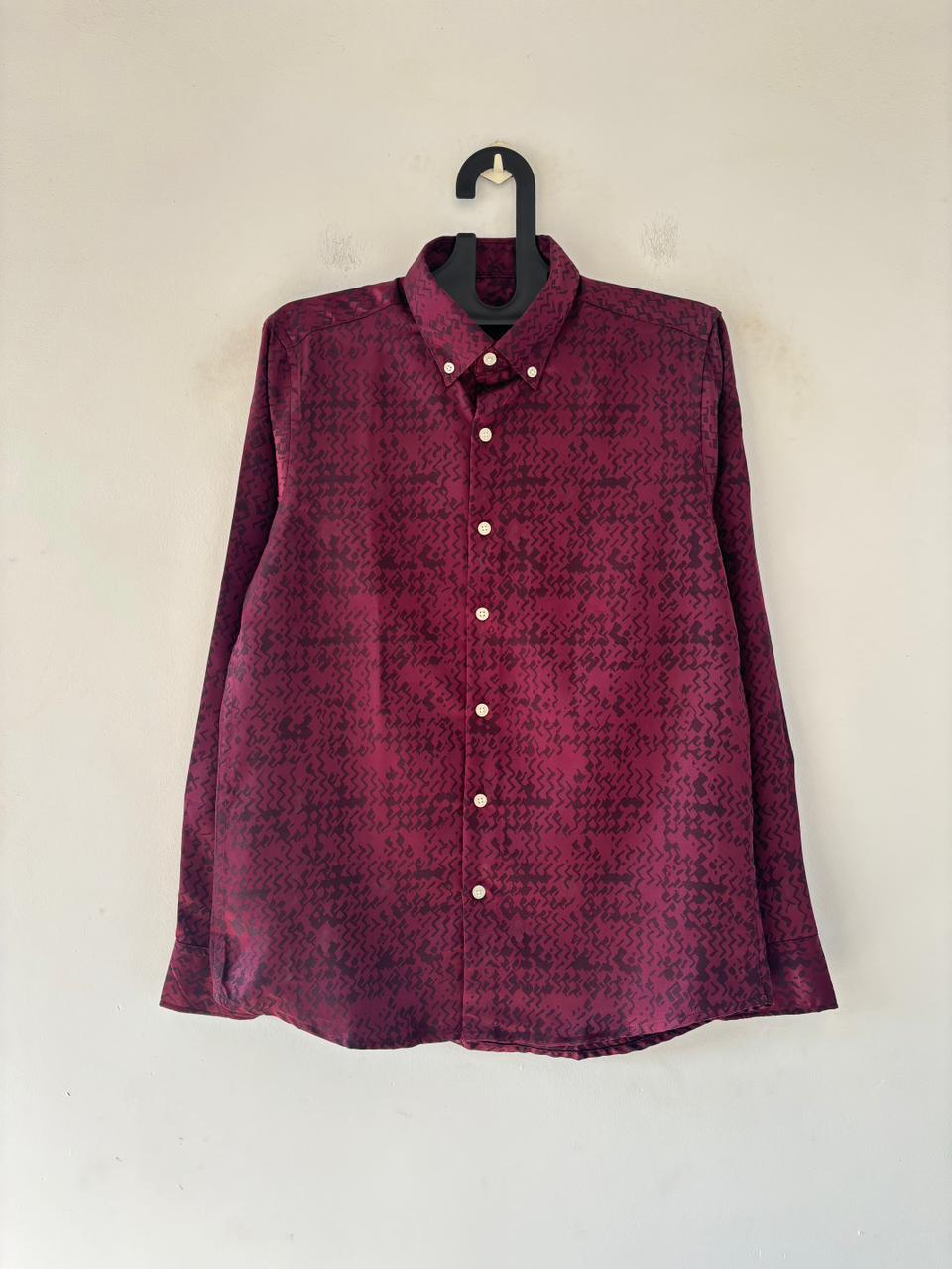 Maroon self-designer shirt