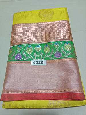 Pattu Saree with Yellow Colour