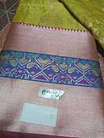 Soft Venkatagiri Pattu Saree Yellow Colour With Blue & Silver Border