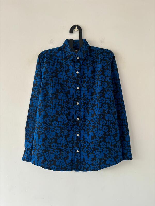 Midnight Bloom linen printed shirt