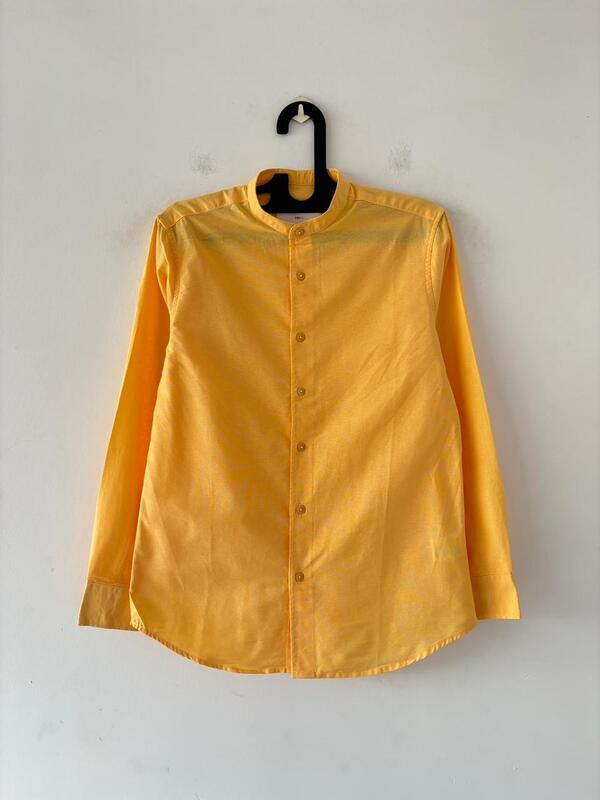 Saffron Glow mandarin shirt