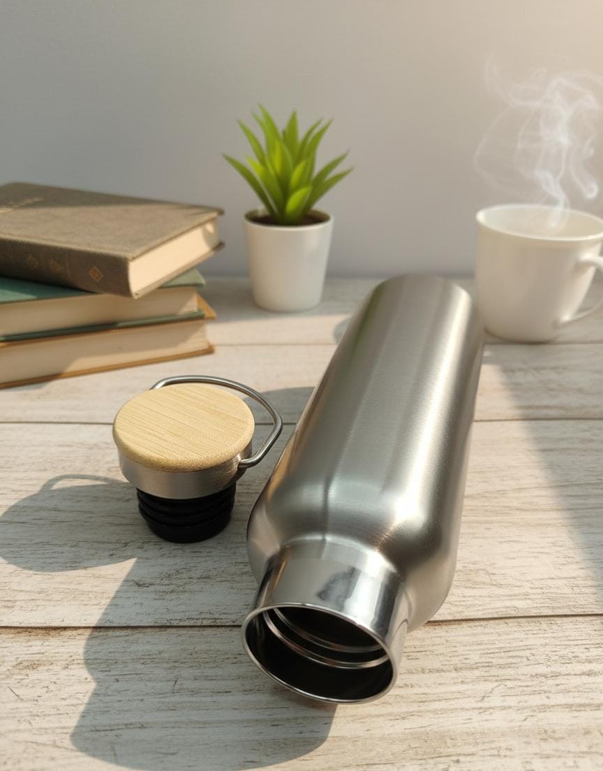 B14 Insulated Flask with Bamboo Lid, 500 ml