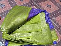 Dola Silk Saree Purple Colour With Green Border