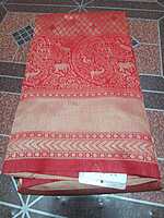 Pattu Saree Red Colour With Silver Border