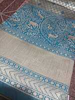 Pattu Saree Blue Colour With Silver Border