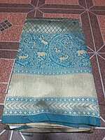Pattu Saree Blue Colour With Silver Border