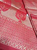 Pattu Saree Pink Colour With Silver Border