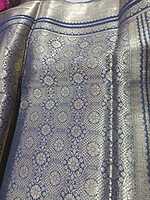 Soft Pattu Saree Blue Colour With Silver Border