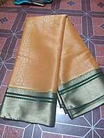 Soft Pattu Saree Orange Colour With Green Border