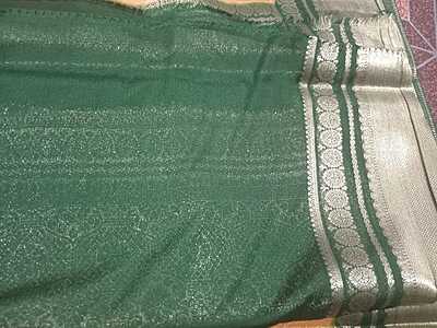Soft Pattu Saree Orange Colour With Green Border
