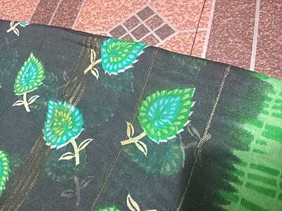 Georgette Two Sarees Pink Colour and Green Colour Combo