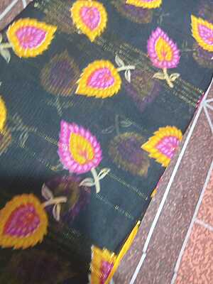 Georgette Two Sarees Yellow Colour and Blue Colour Combo